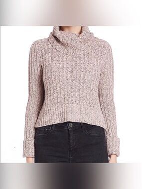 Free People Twisted Cable Knit Turtleneck Sweater - Size Small